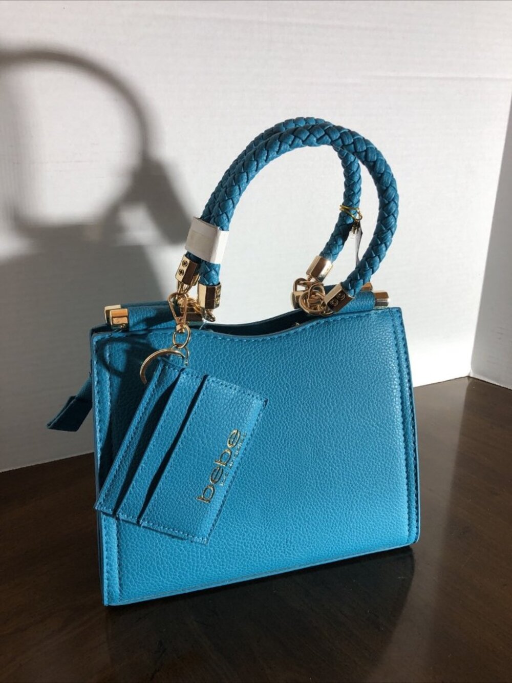 Bebe Fabiola Top Handle Crossbody W/card Wallet In Capri Blue 9” x 7” x 3”